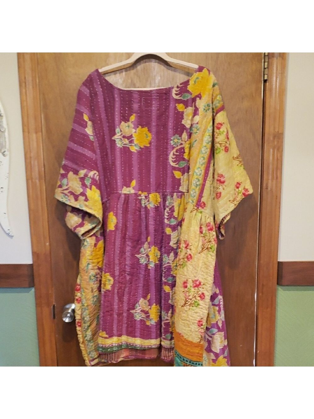 Floral Kantha Babydoll Style Patchwork Dress - Picture 10 of 10